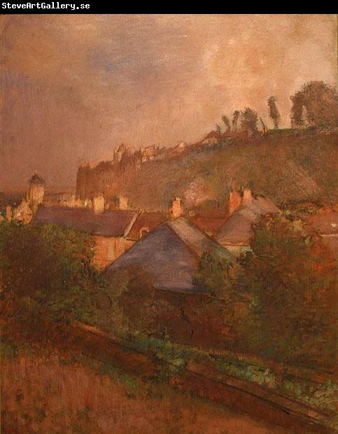 Edgar Degas Houses at the Foot of a Cliff